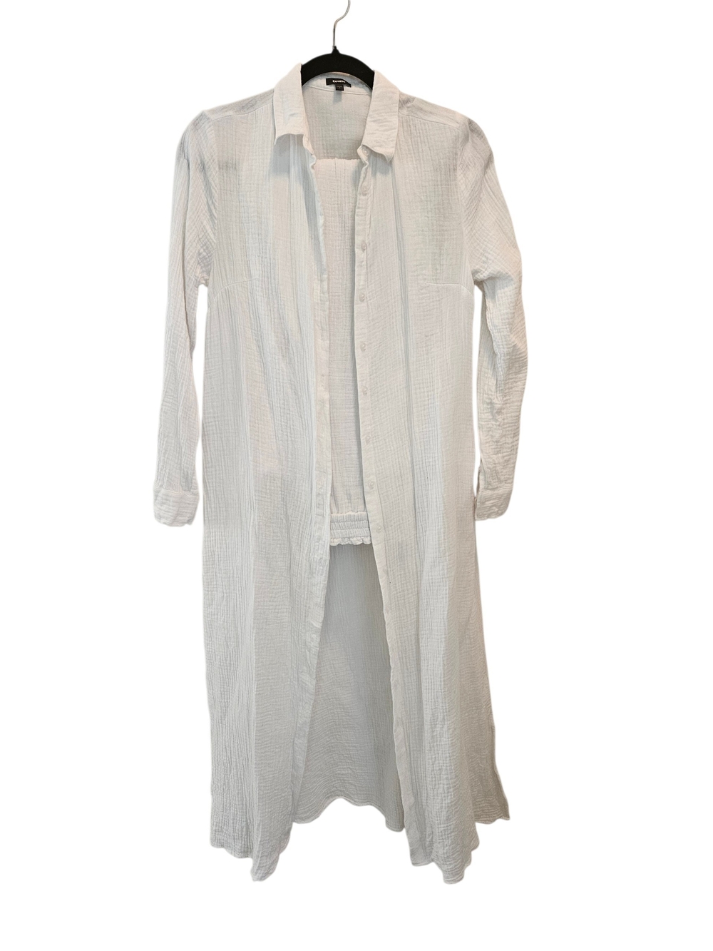 Express White 2-Piece Duster Shirt And Pants